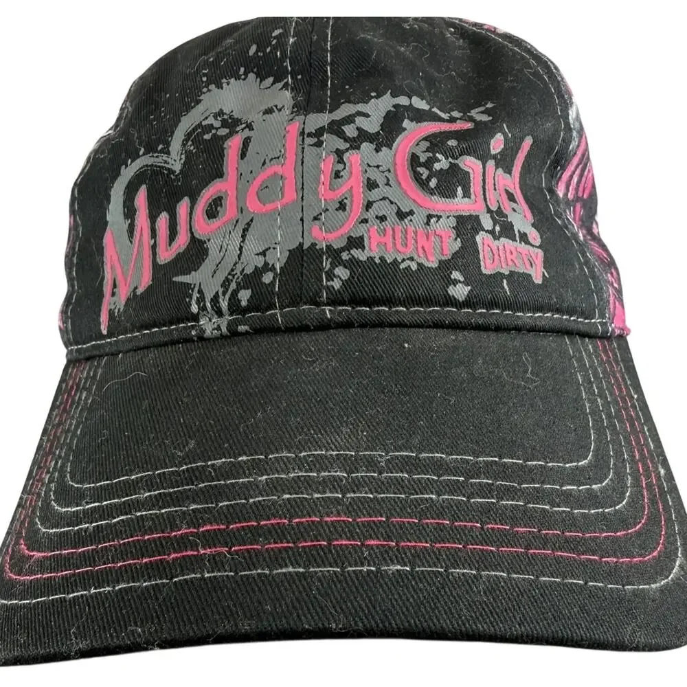 Moonshine Camo Muddy Girl Hunt Dirty Cap Hat Black Pink Gray White Purple Lined